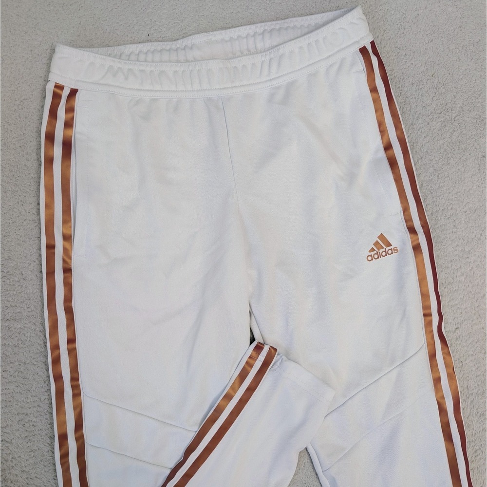 NEW $75 ADIDAS MENS Sz. S Metallic Tiro 19 Training Pants‎ Copper Stripe White